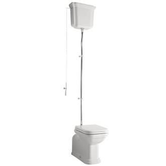 WALDORF WC mísa s nádržkou, spodní/zadní odpad, bílá-chrom WCSET19-WALDORF