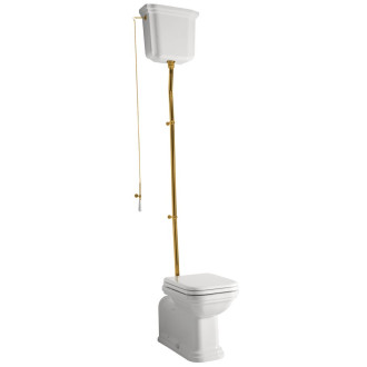 WALDORF WC mísa s nádržkou, spodní/zadní odpad, bílá-bronz WCSET20-WALDORF