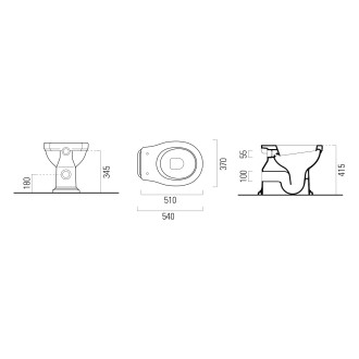 CLASSIC WC mísa s nádržkou, zadní odpad, bílá-bronz WCSET24-CLASSIC-ZO