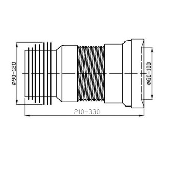 WC roztažitelné flexi dopojení, 210-330mm 159.324.0