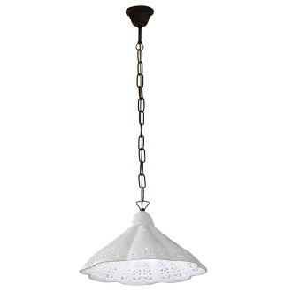 LAMPEDUSA závěsné svítidlo E27, 60W, 230V, keramické stínítko, mosazný řetěz MC011C