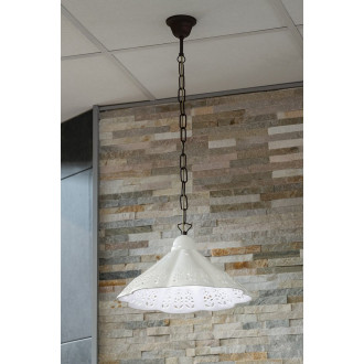 LAMPEDUSA závěsné svítidlo E27, 60W, 230V, keramické stínítko, mosazný řetěz MC011C