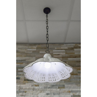 LAMPEDUSA závěsné svítidlo E27, 60W, 230V, keramické stínítko, mosazný řetěz MC011C