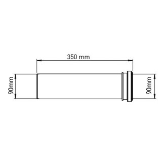 Prodlužovací kus pro závěsné WC, prům. potrubí 90mm, délka 350mm 159.329.0
