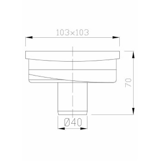 Podlahová vpust 103x103 přímá, DN40, mřížka nerez lesk 183.053.0