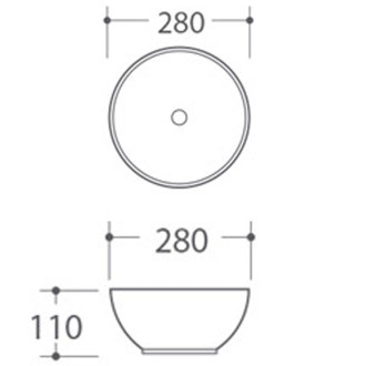 ASTER keramické umývátko na desku, ? 28cm, bílá AR499