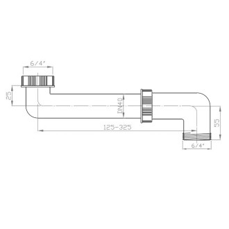 Jednodřezový odtok pro úsporu místa 6/4", bílá 155.134.0