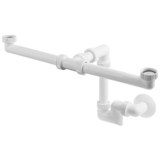 Umyvadlový sifon pro dvojumyvadlo, 5/4", DN40, bílá 151.132.0
