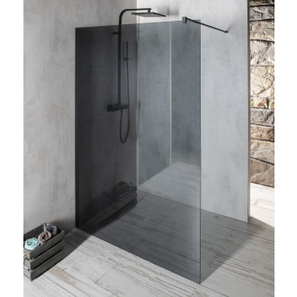 VARIO BLACK jednodílná sprchová zástěna ke stěně, kouřové sklo, 1300 mm GX1313GX1014