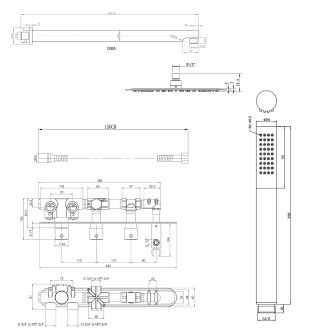 Podomítkový sprchový set s termostatickou baterií a držákem sprchy chrom MB623-01 MB623-01