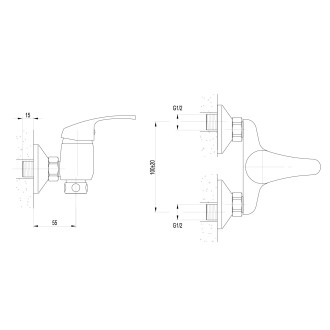 AQUALINE 35 nástěnná baterie 3/4", rozteč 100mm, bez ramínka, chrom 52131