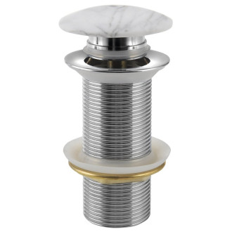 BLOK umyvadlová výpust 5/4“, click-clack, zátka bílá carrara, mat 2401-941