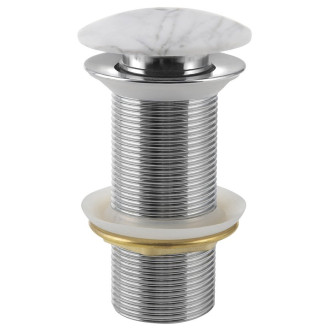 BLOK umyvadlová výpust 5/4“, click-clack, zátka bílá carrara, mat 2401-941