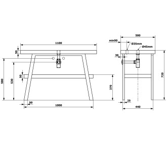 TWIGA umyvadlový stolek 110x72x50 cm, černá mat/dub tmavý VC453-110-11