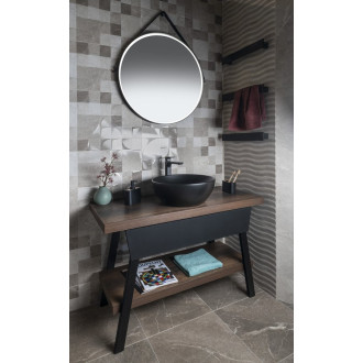 TWIGA umyvadlový stolek 110x72x50 cm, černá mat/dub tmavý VC453-110-11