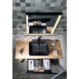 TWIGA umyvadlový stolek 110x72x50 cm, černá mat/dub tmavý VC453-110-11