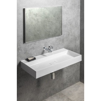 GODIVA umyvadlo, litý mramor, 96x44cm, bez otvoru pro baterii, bílá GU096-0