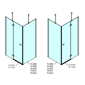 FORTIS obdélníkový sprchový kout 900x1100 mm, L varianta FL1090LFL3511