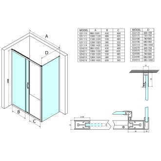 SIGMA SIMPLY obdélníkový sprchový kout 1400x1000mm L/P varianta, čiré sklo GS1114GS3110