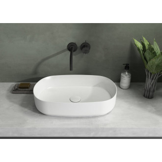 INFINITY OVAL keramické umyvadlo na desku, 55x36cm, bílá mat 10NF65055-2L