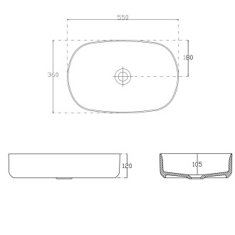INFINITY OVAL keramické umyvadlo na desku, 55x36cm, zelená petrol 10NF65055-2P