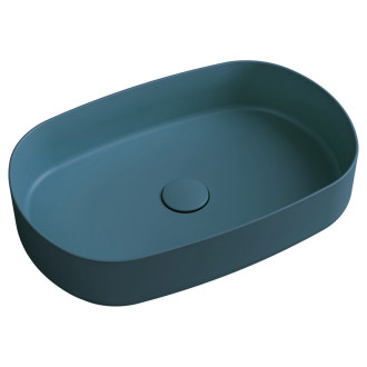 INFINITY OVAL keramické umyvadlo na desku, 55x36cm, zelená petrol 10NF65055-2P