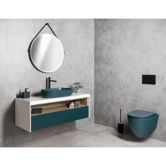 INFINITY OVAL keramické umyvadlo na desku, 55x36cm, zelená petrol 10NF65055-2P