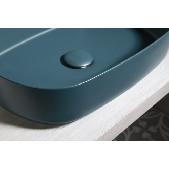 INFINITY OVAL keramické umyvadlo na desku, 55x36cm, zelená petrol 10NF65055-2P