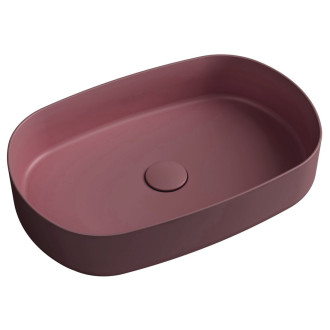INFINITY OVAL keramické umyvadlo na desku, 55x36cm, maroon red 10NF65055-2R