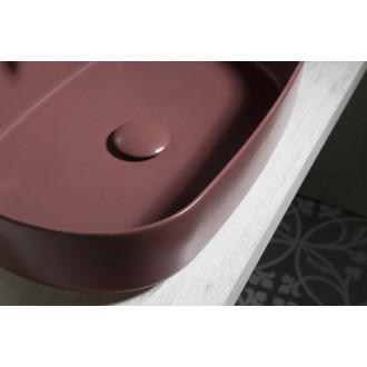 INFINITY OVAL keramické umyvadlo na desku, 55x36cm, maroon red 10NF65055-2R