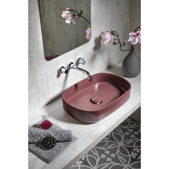 INFINITY OVAL keramické umyvadlo na desku, 55x36cm, maroon red 10NF65055-2R