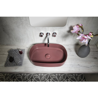 INFINITY OVAL keramické umyvadlo na desku, 55x36cm, maroon red 10NF65055-2R