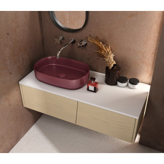 INFINITY OVAL keramické umyvadlo na desku, 55x36cm, maroon red 10NF65055-2R