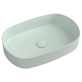 INFINITY OVAL keramické umyvadlo na desku, 55x36cm, zelená mint 10NF65055-2T
