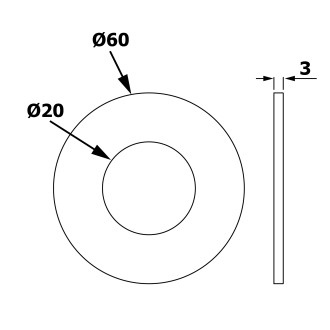 XL Rozeta G1/2", 60mm, chrom SG311R SG311R