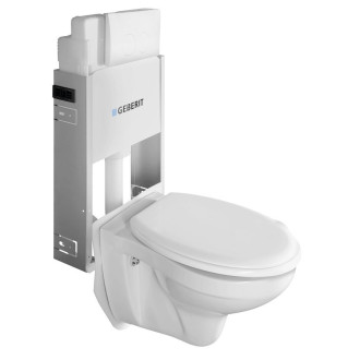 Závěsné WC Taurus s podomítkovou nádržkou a tlačítkem Geberit, bílá WC-SADA-15