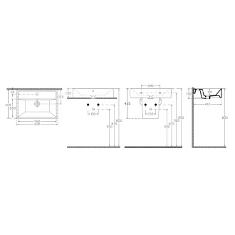 SISTEMA keramické umyvadlo 60x42cm, černá mat 10SF50060-2N