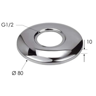 XL Rozeta G1/2", 80mm, chrom RS8020 RS8020
