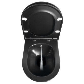 AVVA CLEANWASH závěsná WC mísa, Rimless, s bidetu sprškou, 35,5x53cm, černá mat 100312-110