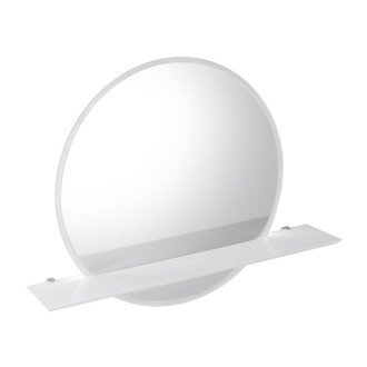 VISO kulaté zrcadlo s LED osvětlením a policí ? 70cm, bílá mat VS070-01