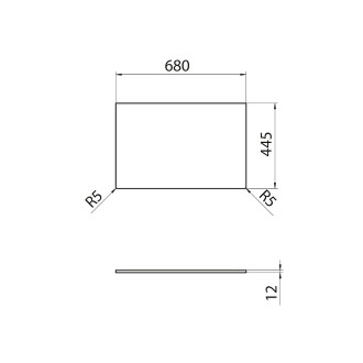 Deska Rockstone 680x12x440mm, bílá mat DTR68-0101