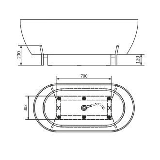 REDUTA konstrukce pro vanu 171x81cm, bílá mat 72820W