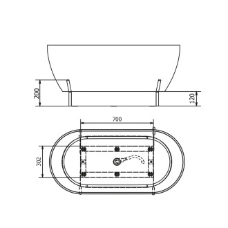REDUTA konstrukce pro vanu 150x75cm, bílá mat 72830W