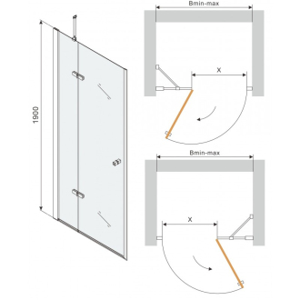 MEXEN ROMA sprchové dveře 80x190 cm 6mm, černá-čiré 854-080-000-70-00