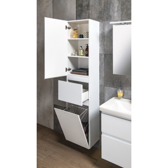 ALTAIR vysoká skříňka s košem 40x184x31cm, levá, bílá AI185L