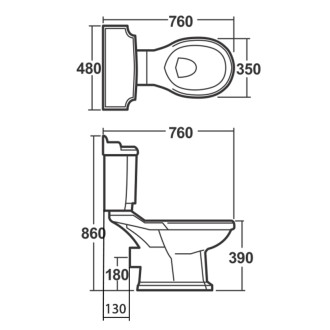 ANTIK WC nádržka včetně splachovacího mechanismu, bílá AK107-208