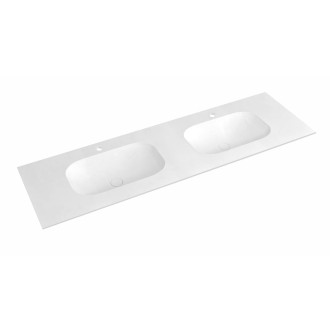 TREOS dvojumyvadlo 151,6x51,3 cm, rockstone, bílá mat TS152-0101