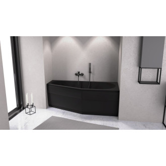 TIGRA R asymetrická vana 170x80x46cm, černá mat 90611.21