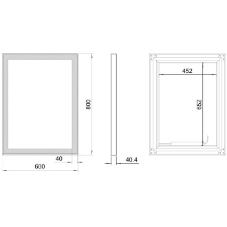 GANO zrcadlo s LED osvětlením 60x80cm, černá LG260