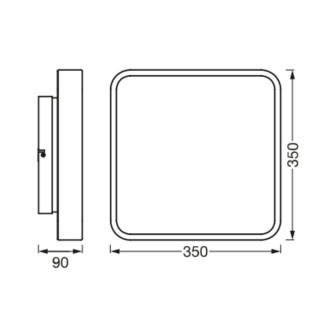 ORBIS BACKLIGHT stropní svítidlo, 350x350mm, WIFI RGB+stmívatelné, 28W, černá AC314100055